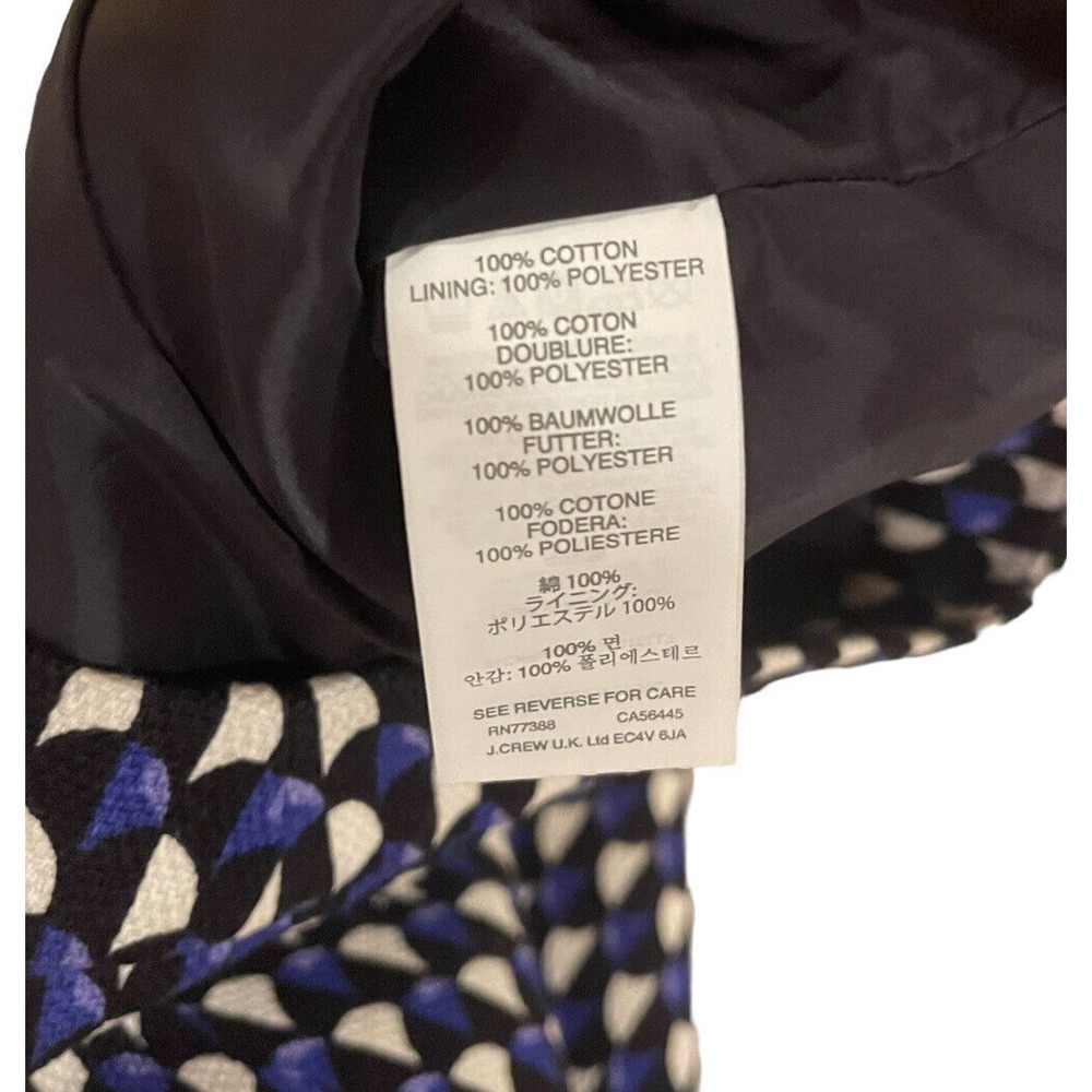 Womens JCrew Blue Black Skirt Short Size 00 Pattern Business Preppy Classic Work - Picture 6 of 7